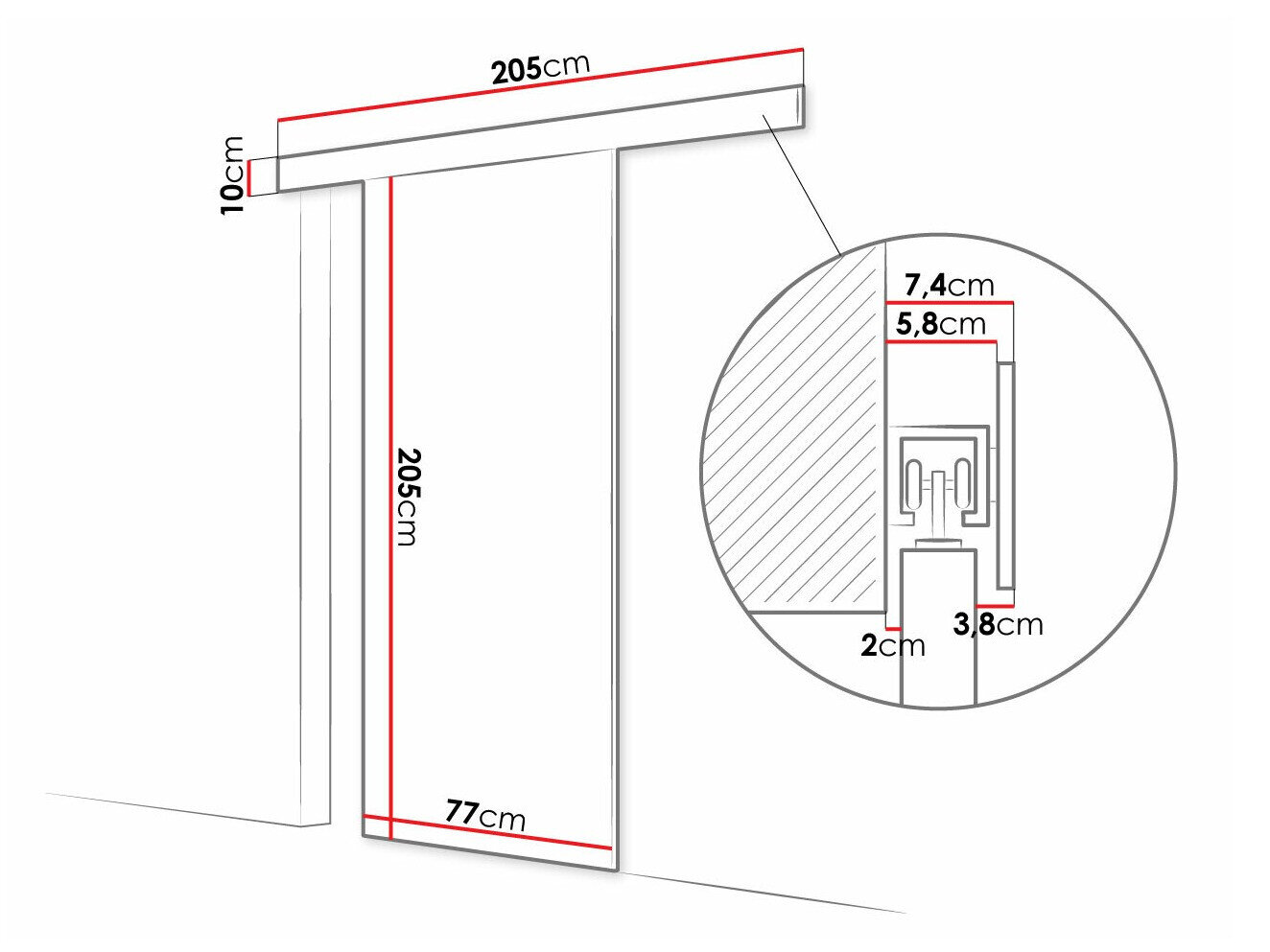 Skydedør Closico 182 (Artisan eg)