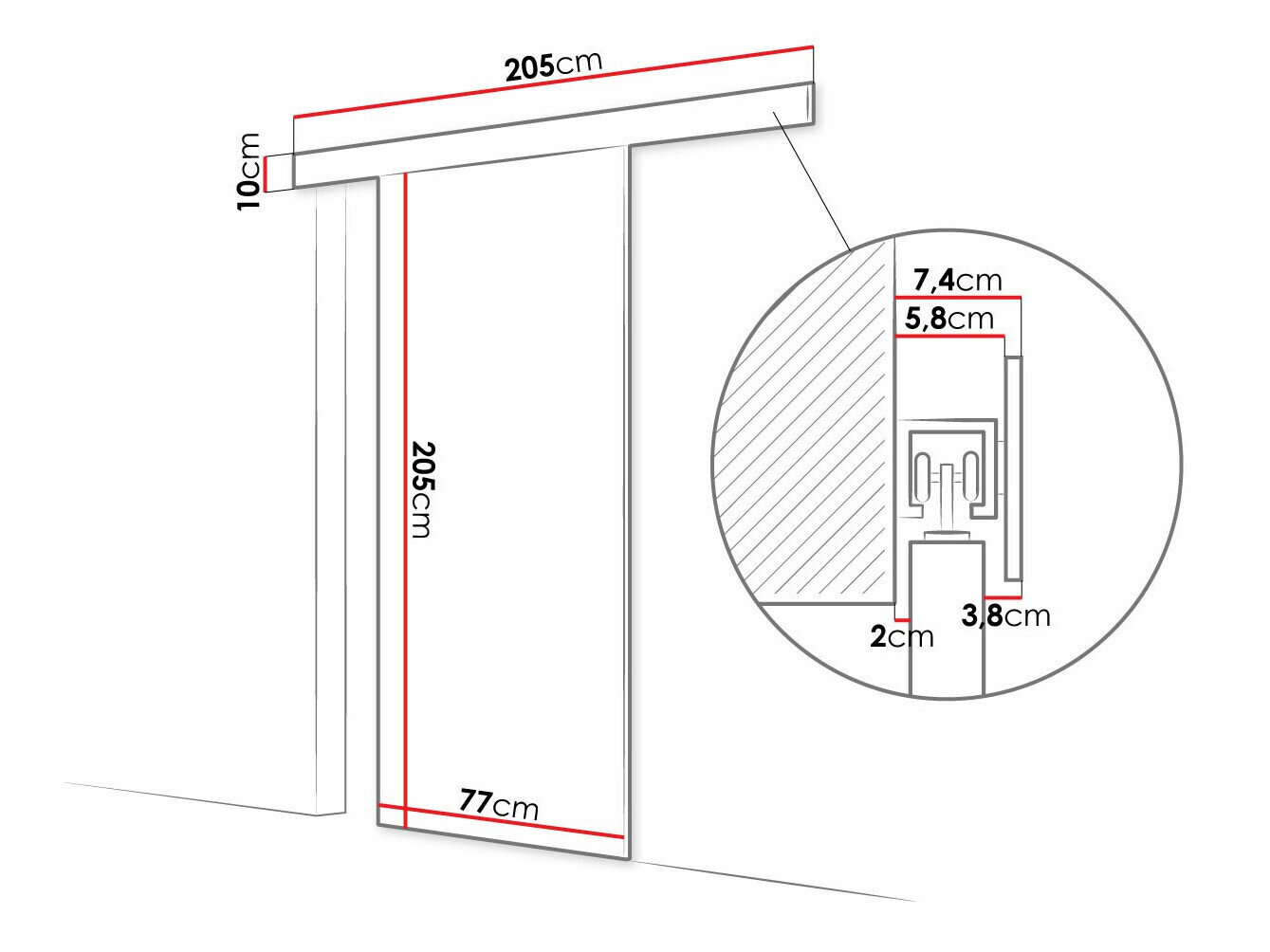 Skydedør Closico 183 (Brun)