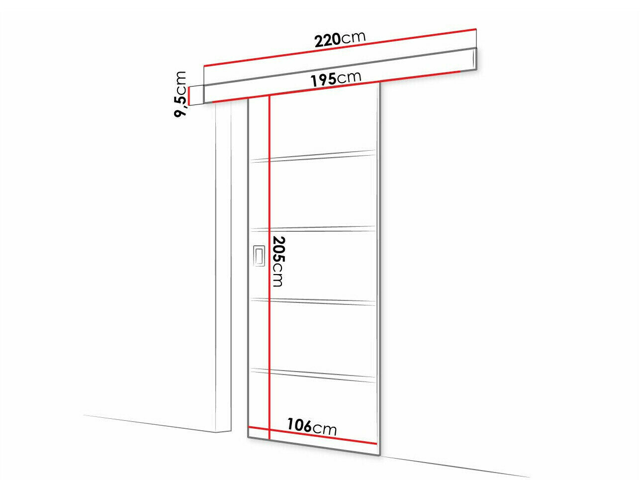 Skydedør Dover 173 (Mørk aske)