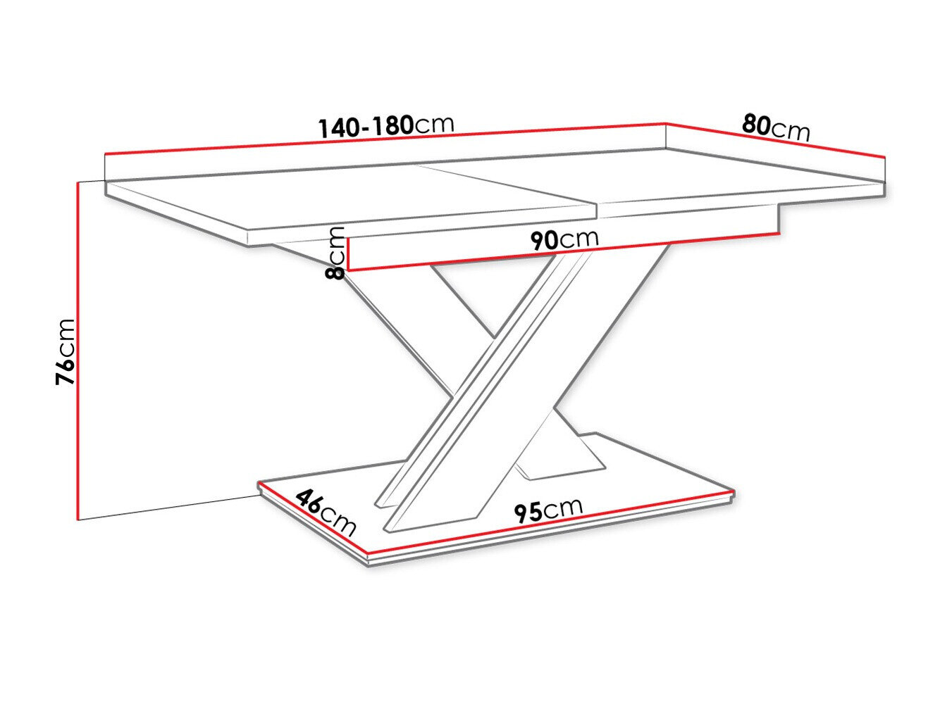Bord Goodyear 103 (Glansfuld hvid)