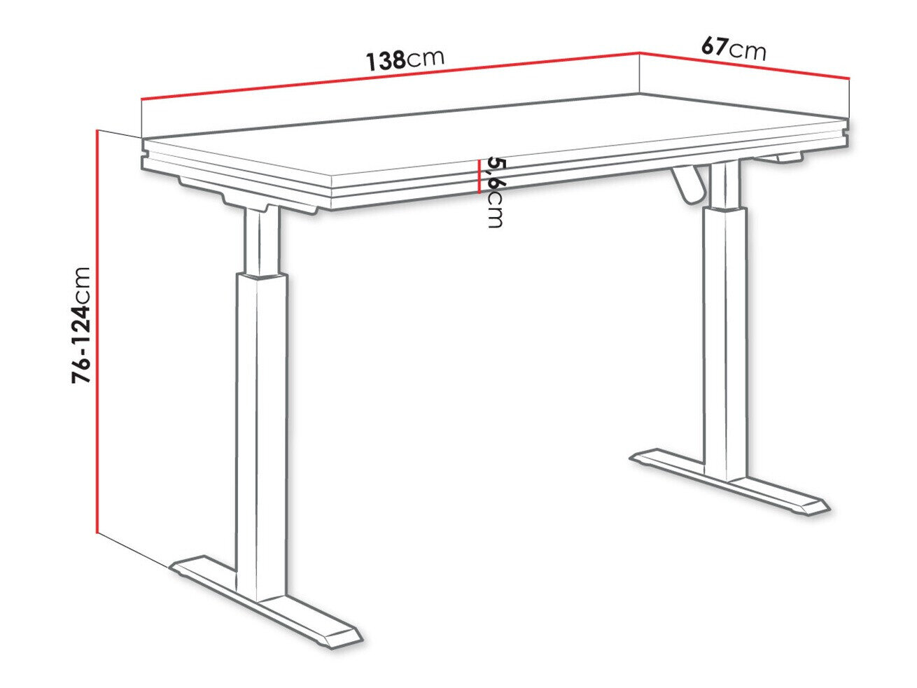 Hæve-sænkebord Tucson 170 (Artisan eg + Mat sort)
