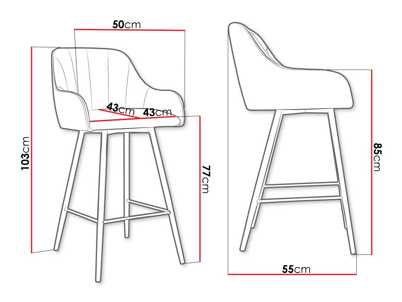 Barstol Jackson 102 (Sort + Magic Velvet 2216)