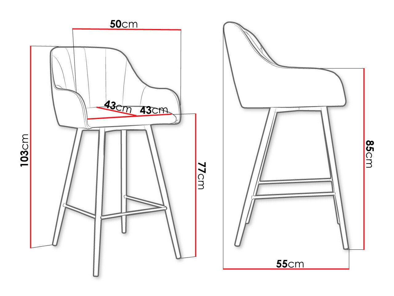 Barstol Jackson 102 (Sort + Magic Velvet 2217)