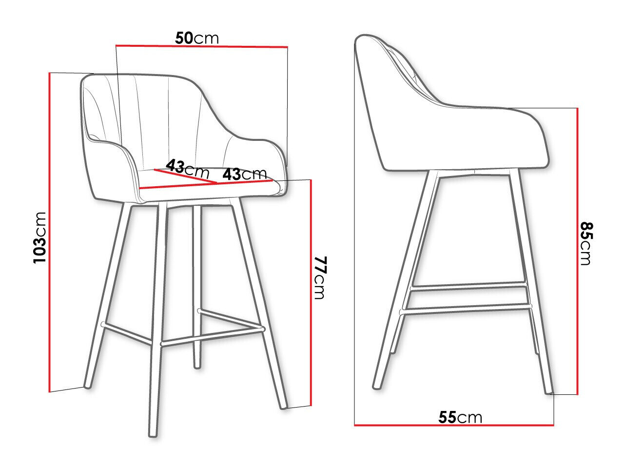 Barstol Jackson 102 (Sort + Magic Velvet 2219)