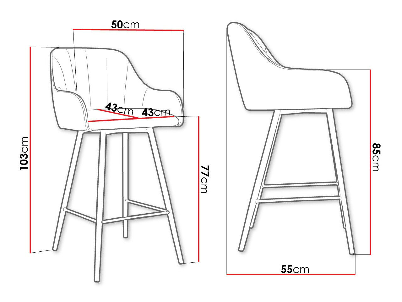 Barstol Jackson 102 (Sort + Magic Velvet 2225)