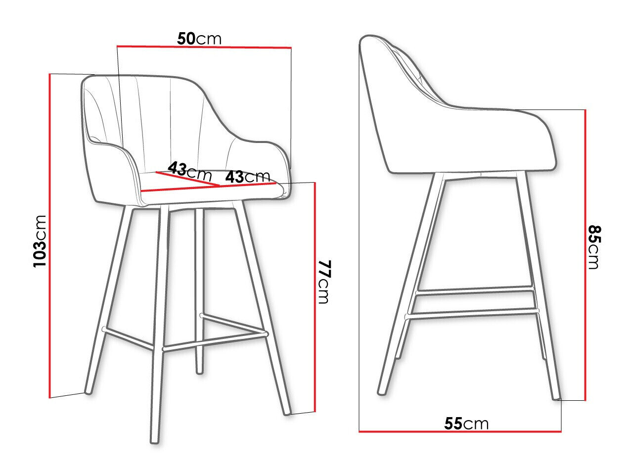 Barstol Jackson 102 (Sort + Magic Velvet 2250)