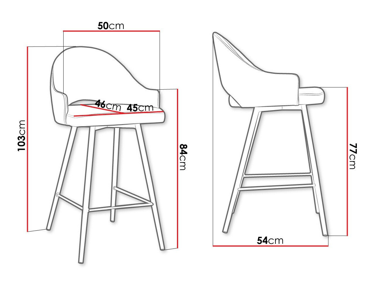 Barstol Jackson 103 (Sort + Magic Velvet 2209)