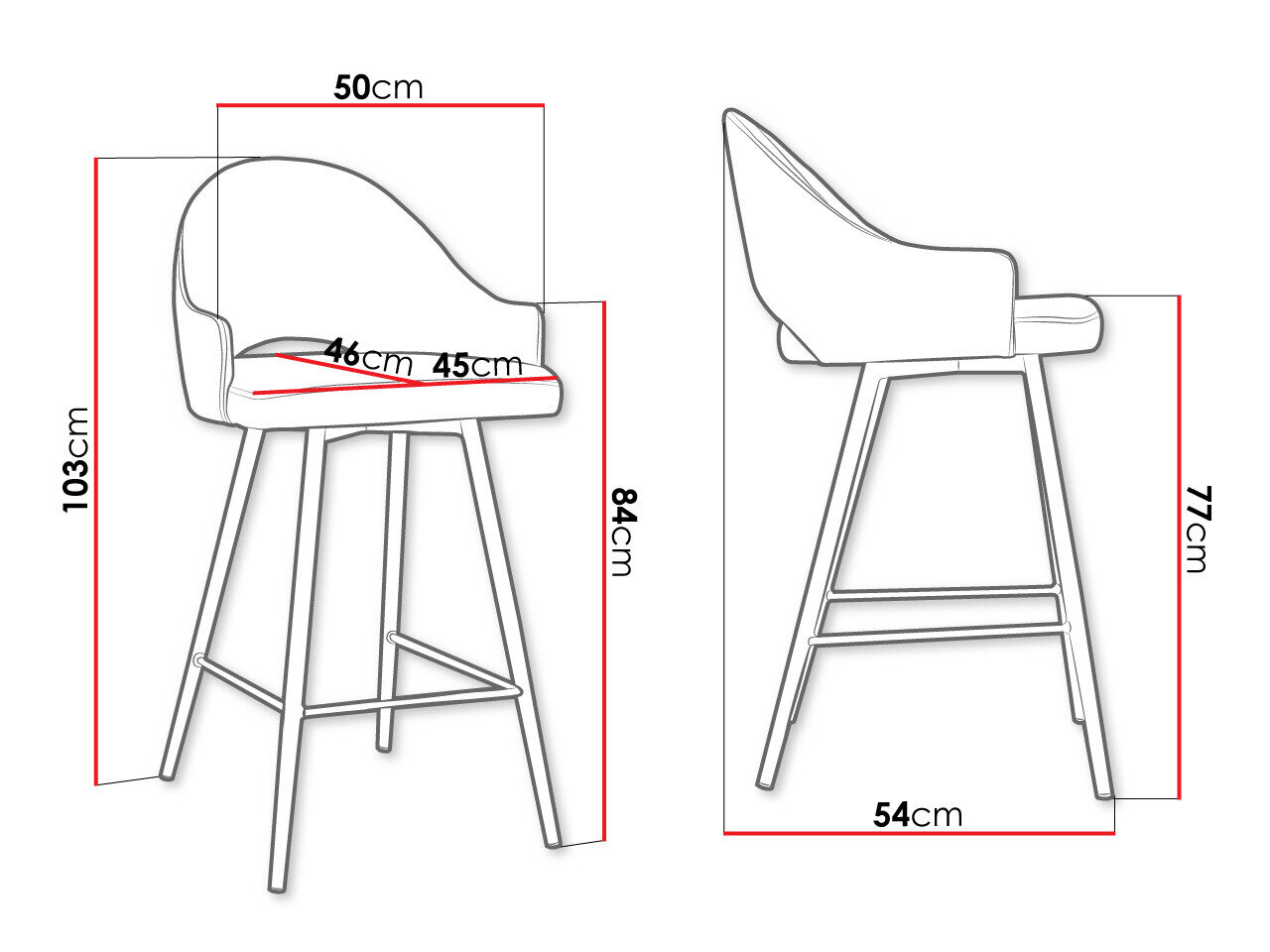 Barstol Jackson 103 (Sort + Magic Velvet 2258)