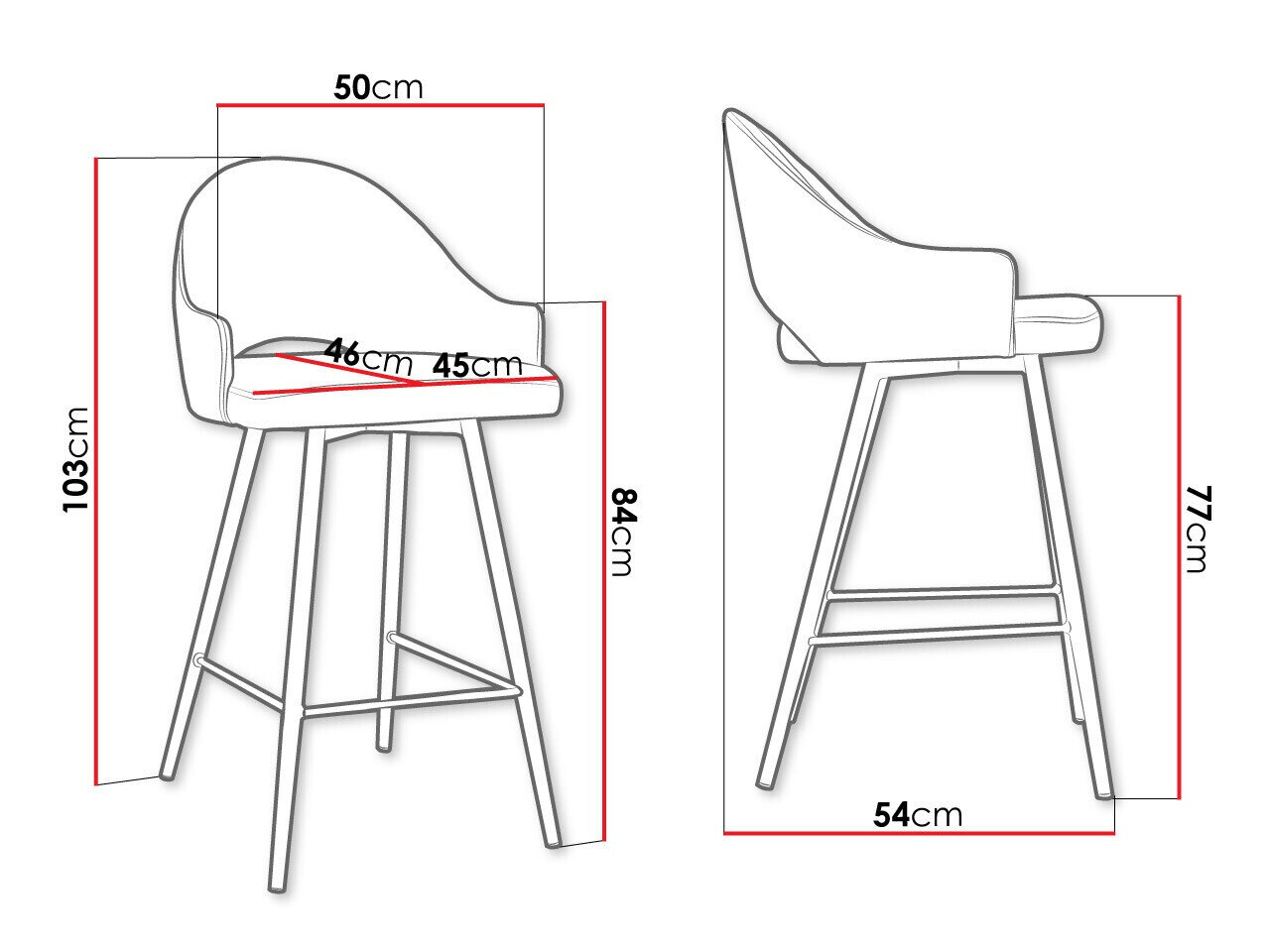 Barstol Jackson 103 (Sort + Magic Velvet 2258)
