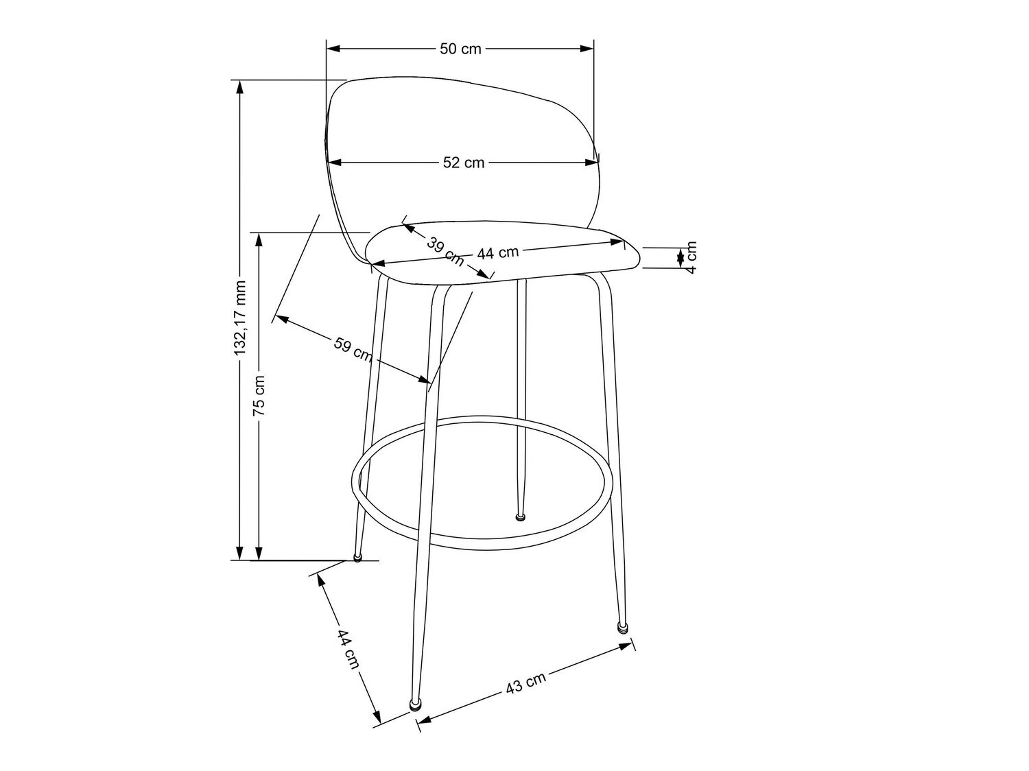 Barstol Houston 1554 (Fløde + Gylden)