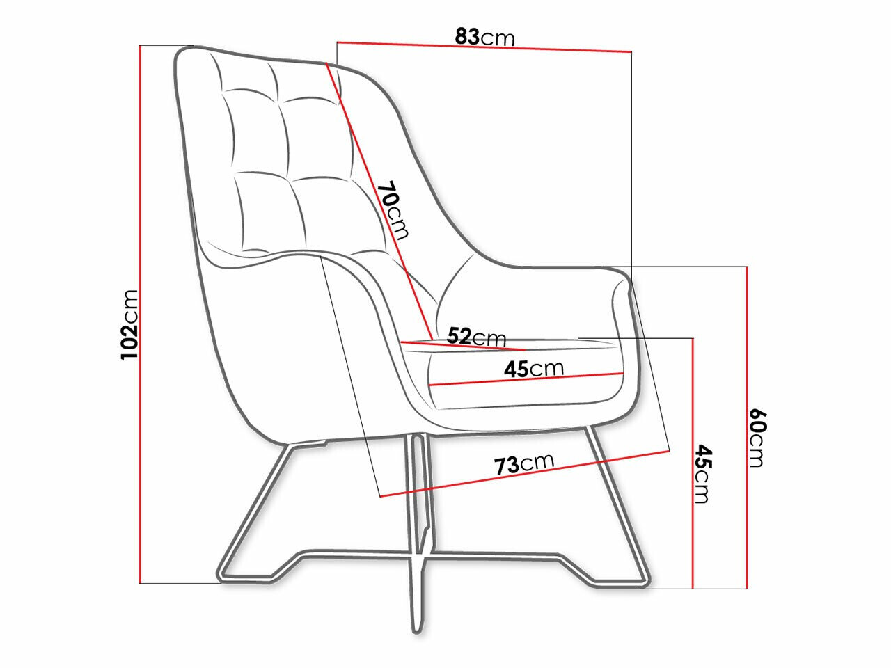 Lænestol Kingston 135 (Velluto 29)