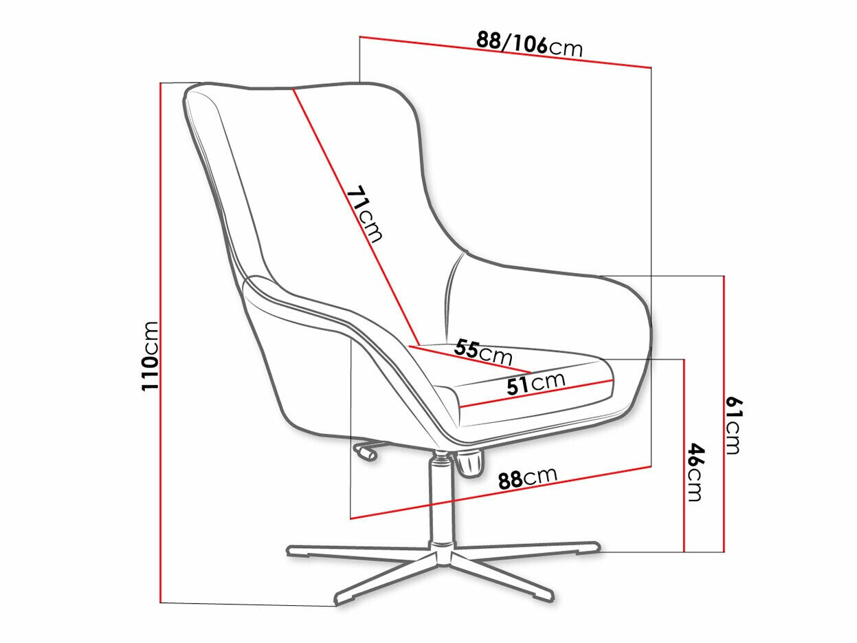 Lænestol Kingston 136 (Velluto 2 + Velluto 20)