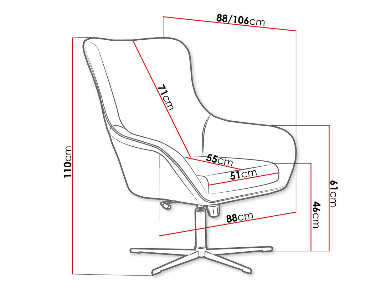 Lænestol Kingston 136 (Velluto 25 + Velluto 20)