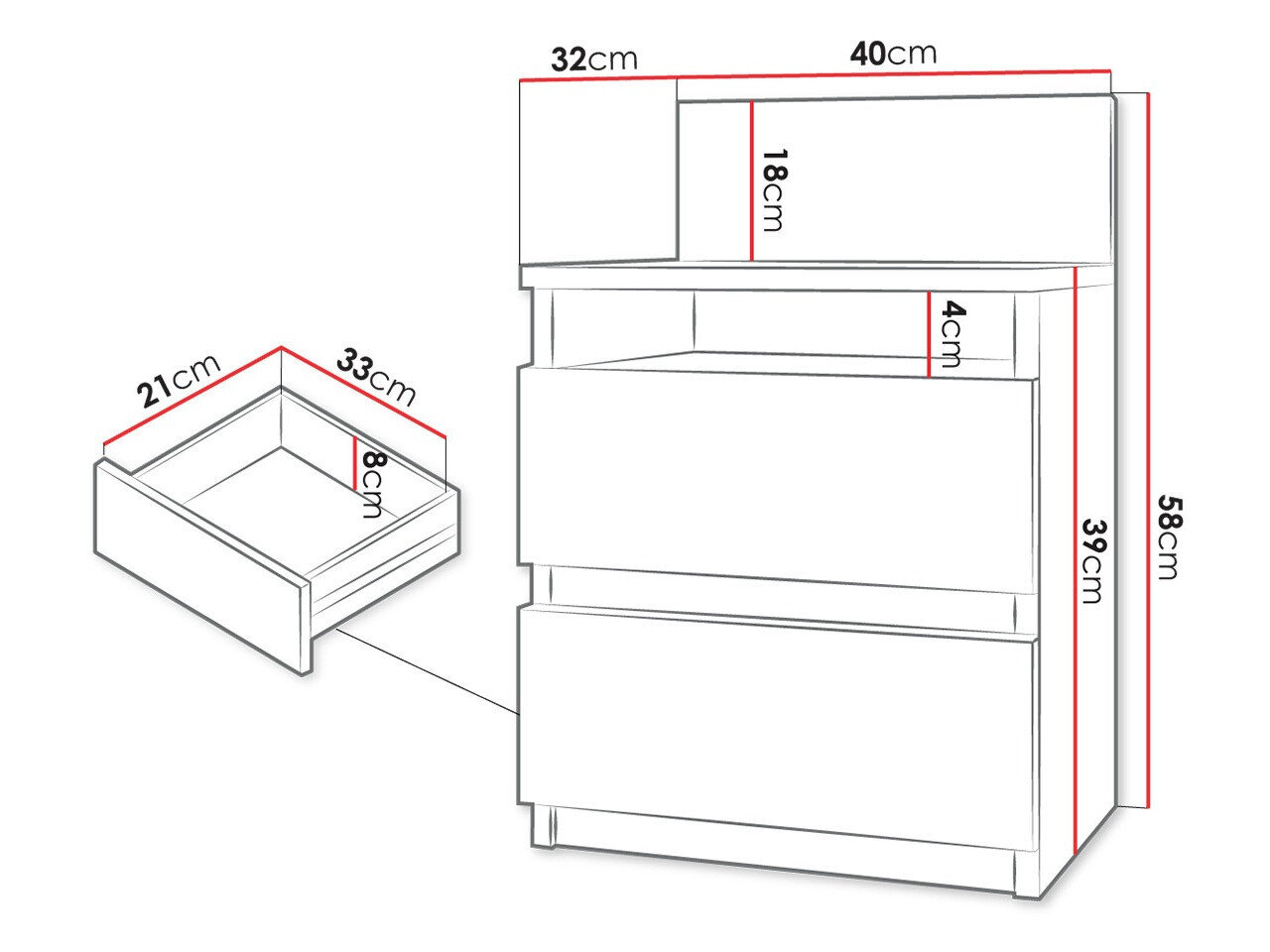 Sengebord Comfivo 157 (Sonoma eg)