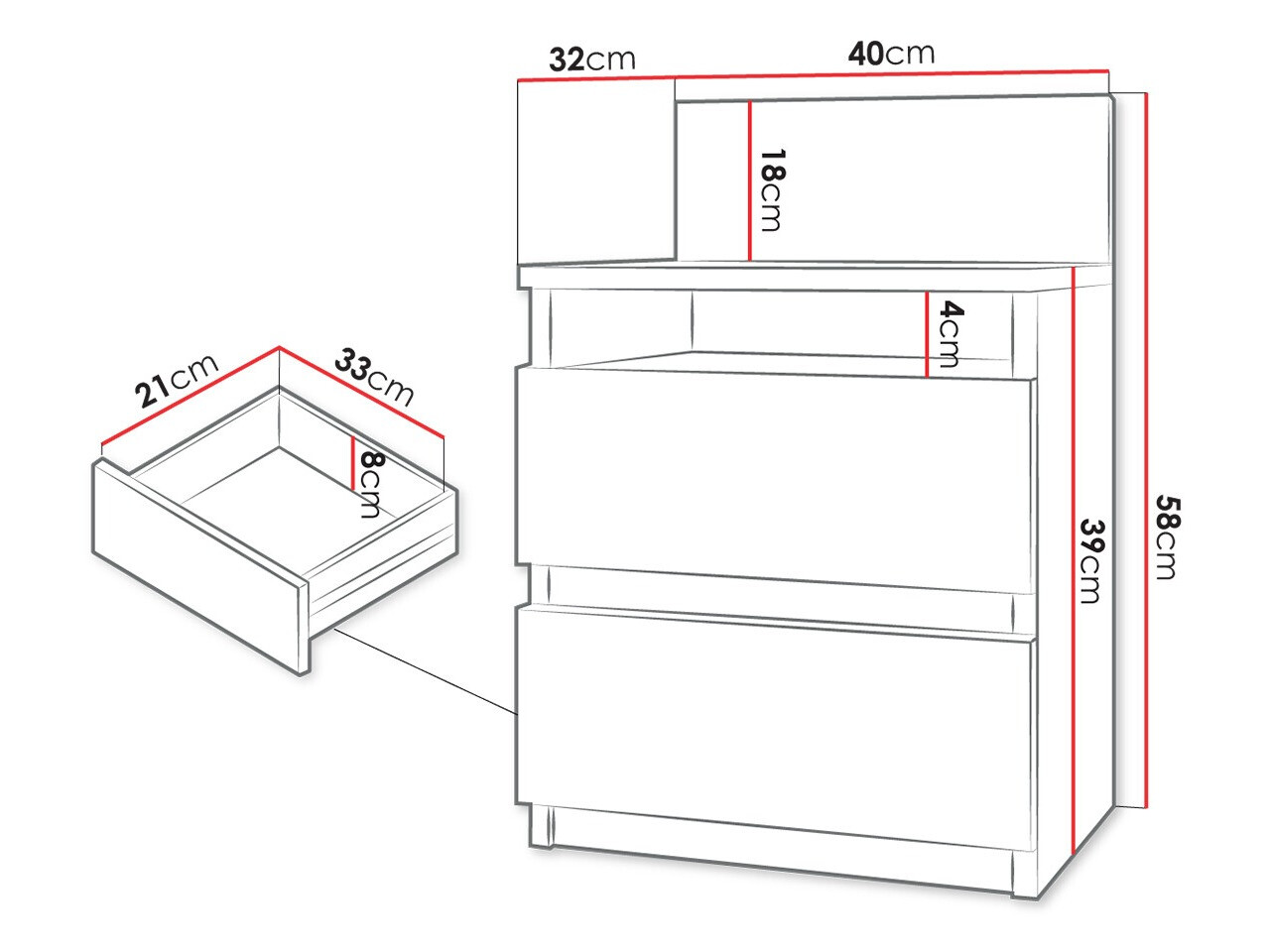 Sengebord Comfivo Structor (Sort)