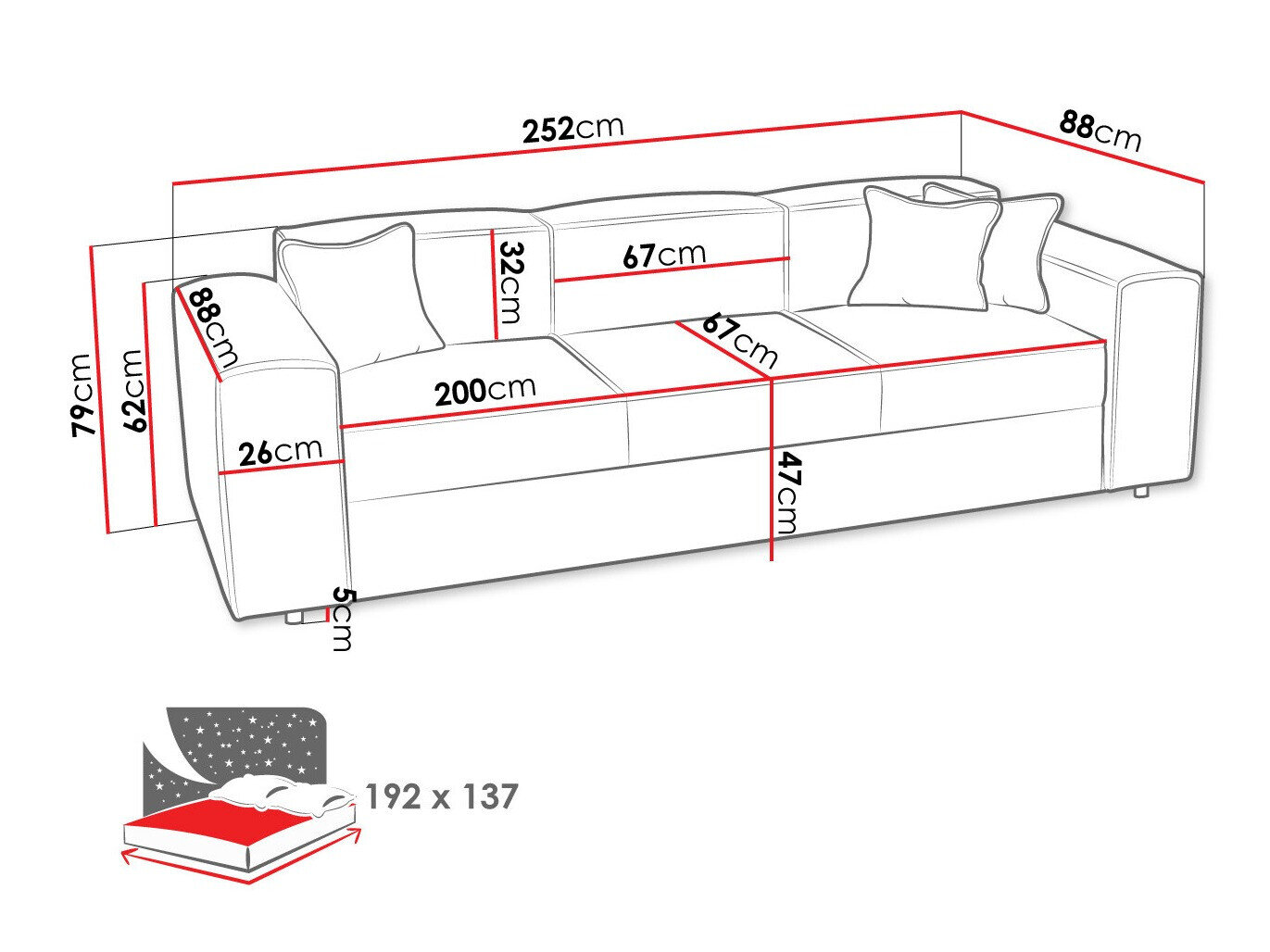 Sovesofa Clovis 114 (Poso 34)