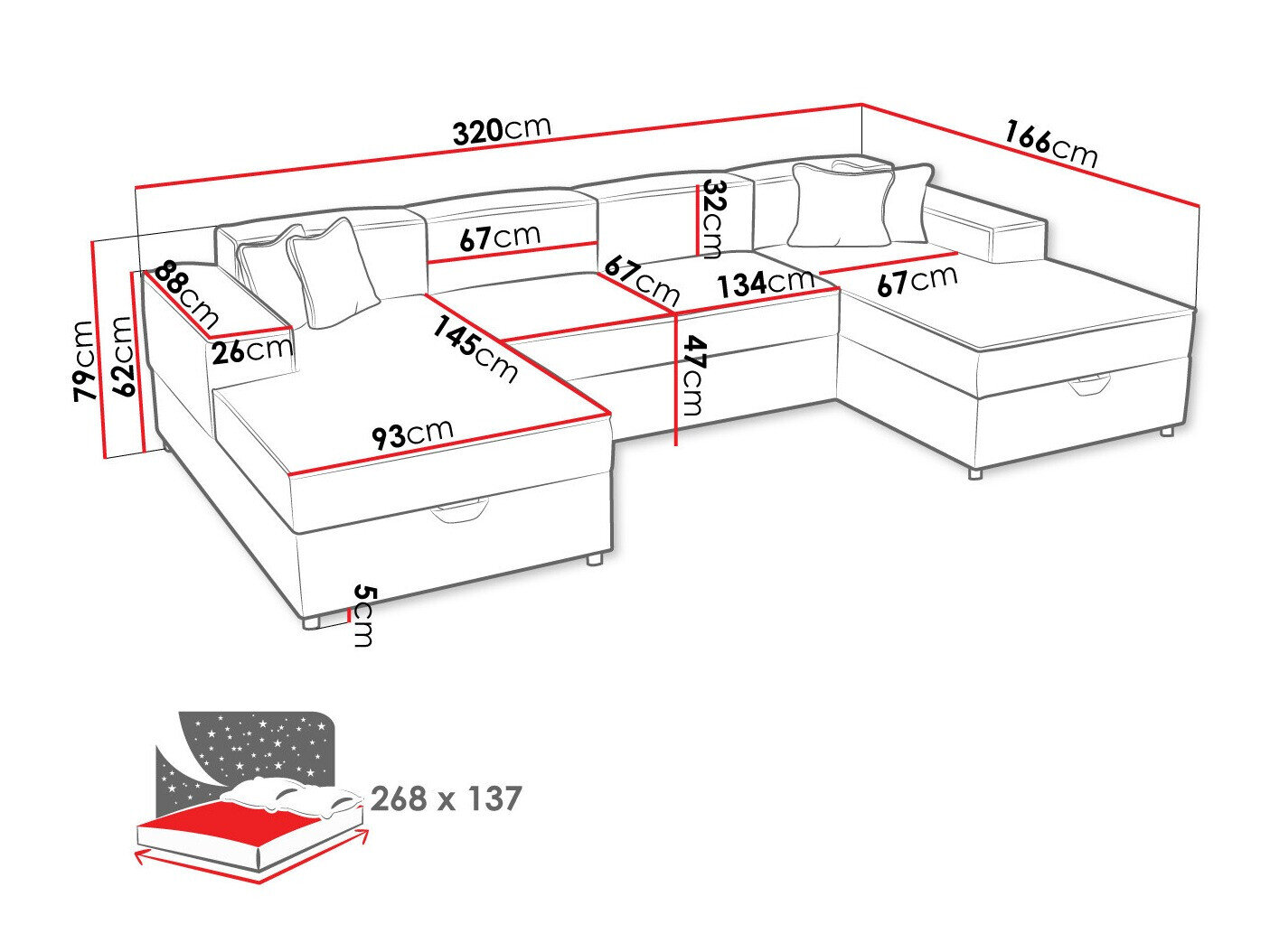 Hjørnesofa Clovis 115 (Poso 02)