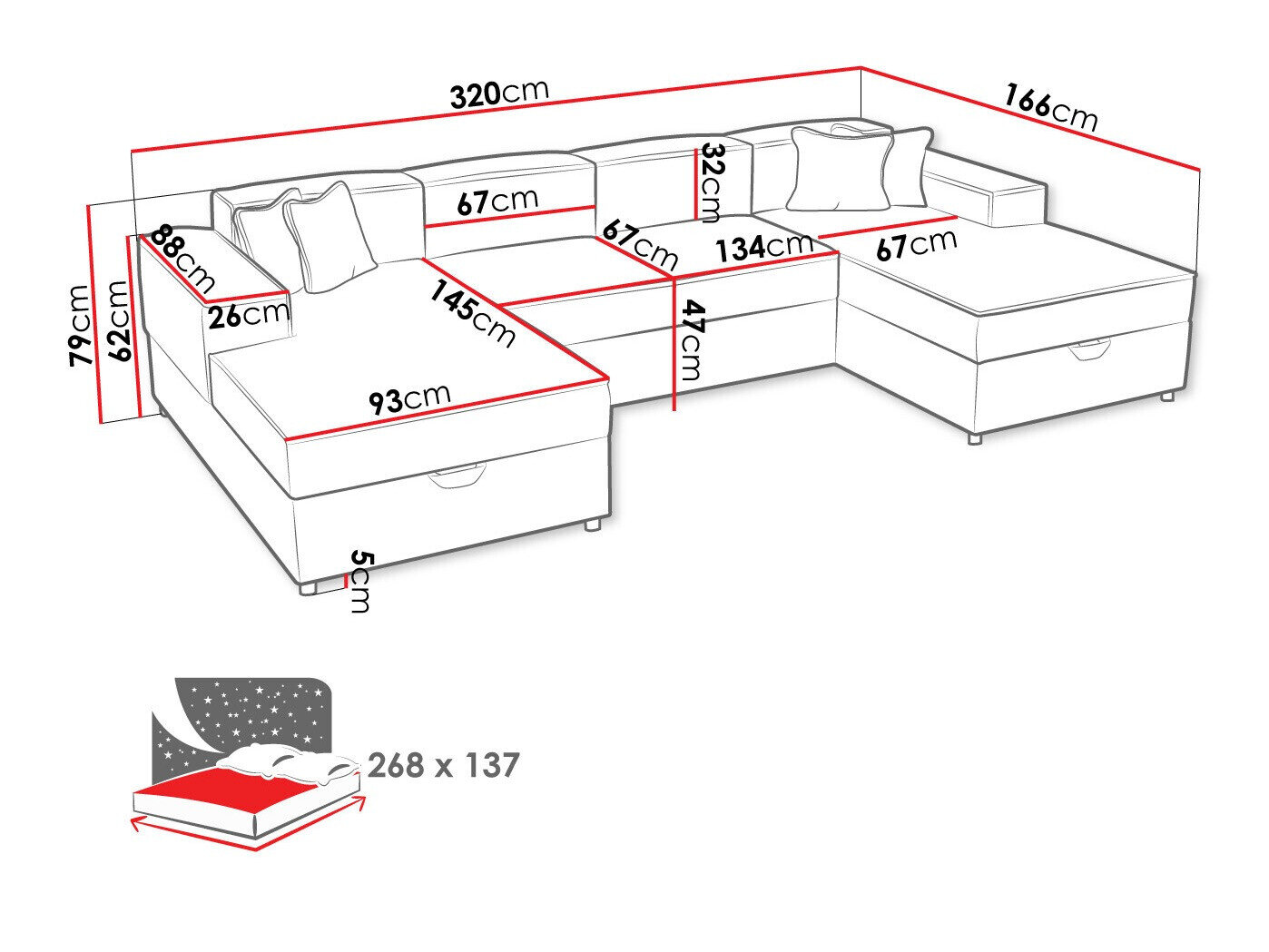 Hjørnesofa Clovis 115 (Poso 110)