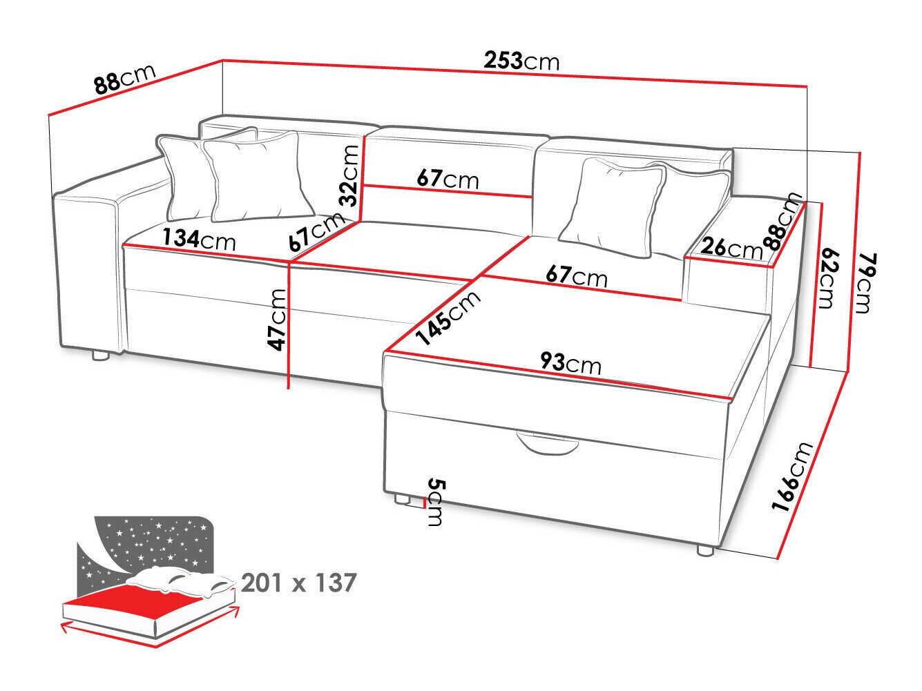 Hjørnesofa Clovis 116 (Poso 100)