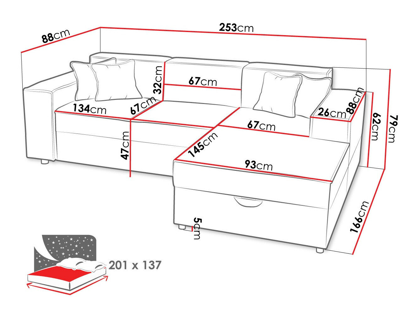 Hjørnesofa Clovis 116 (Poso 100)
