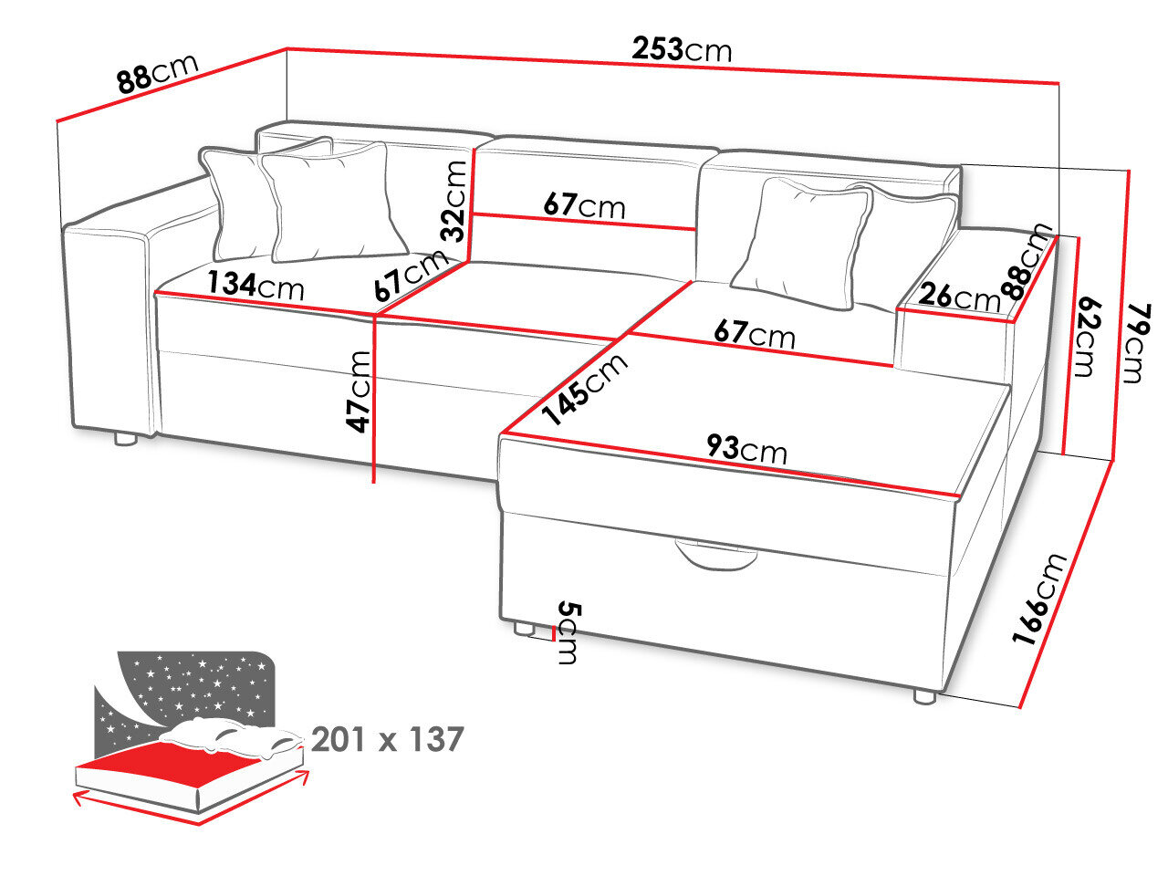 Hjørnesofa Clovis 116 (Poso 34)