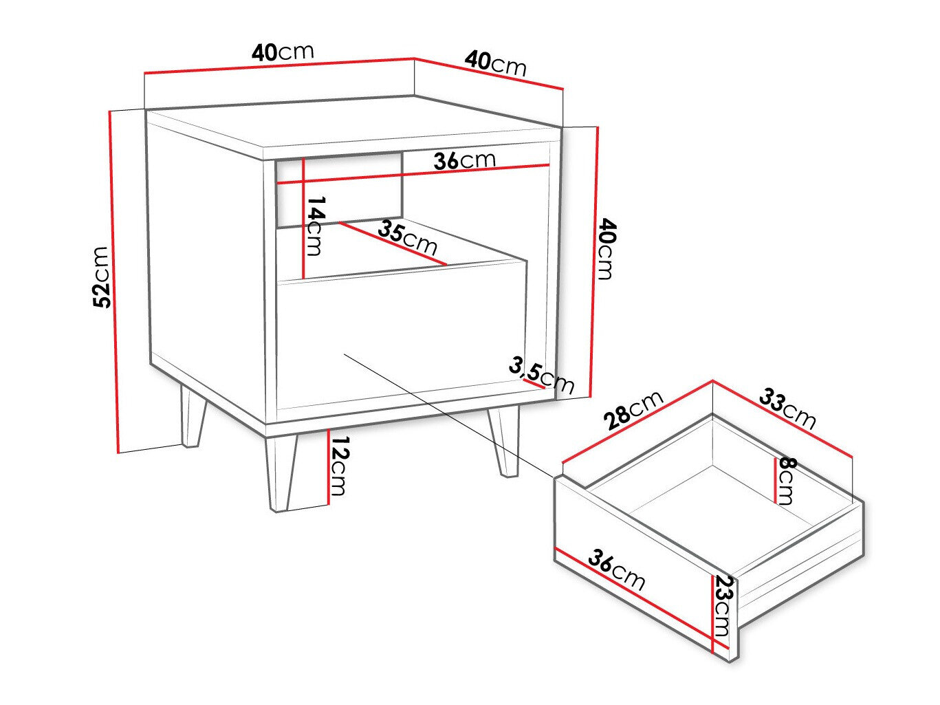 Sengebord Comfivo Romtori 105