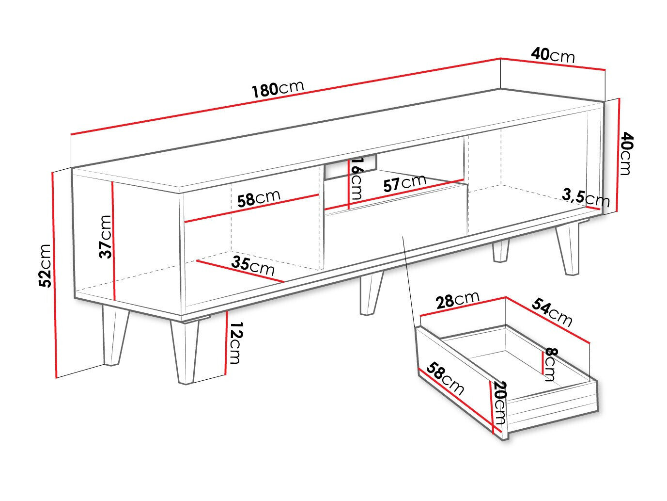 TV-bord Comfivo Romtori 103