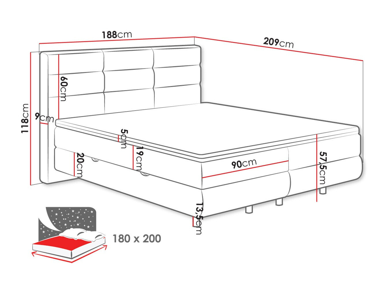 Kontinentalseng ComfiDream 180 (Barrel 09)