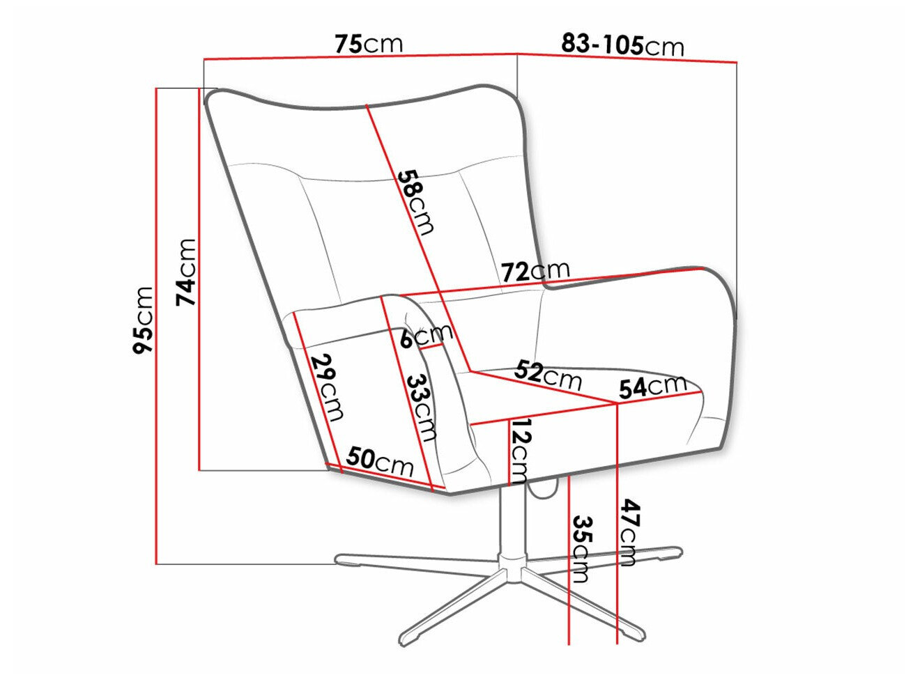 Lænestol Marana 100 (Velluto 10)