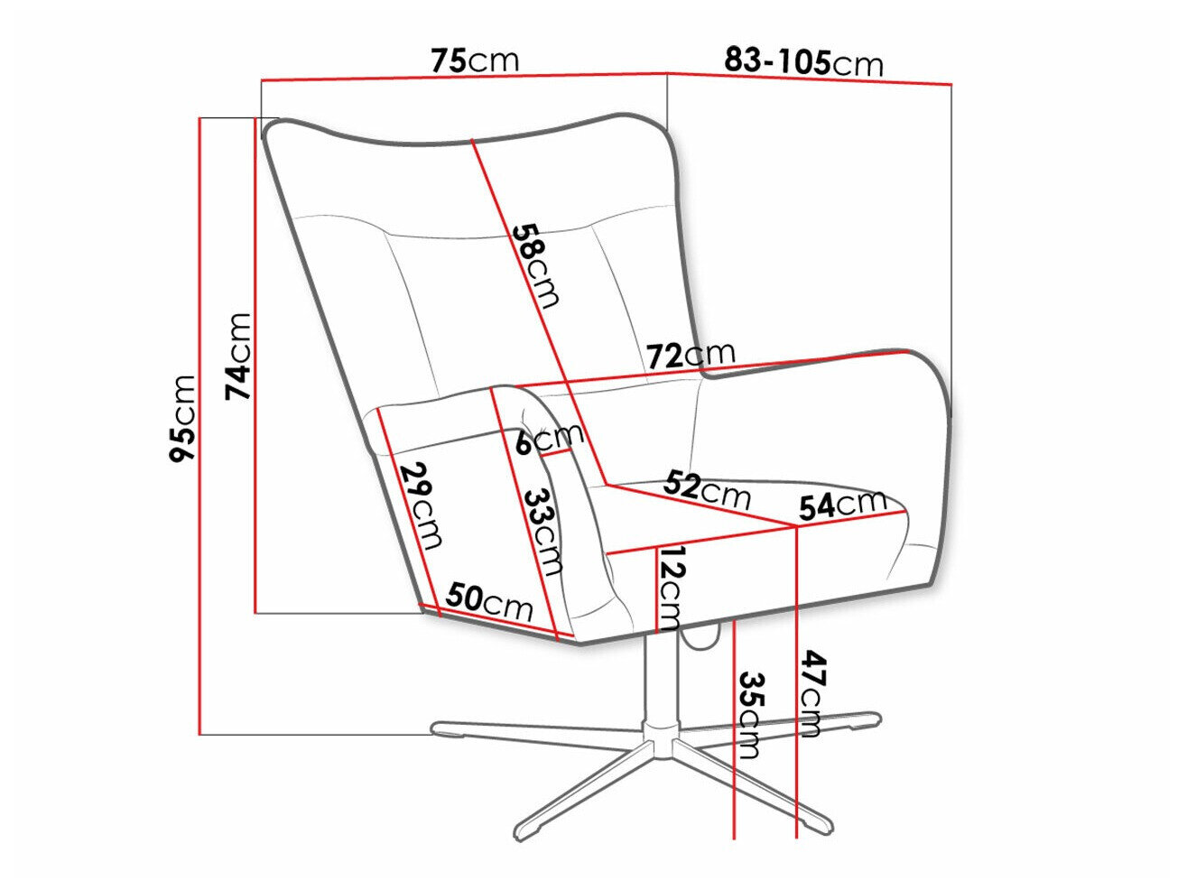 Lænestol Marana 100 (Velluto 11)