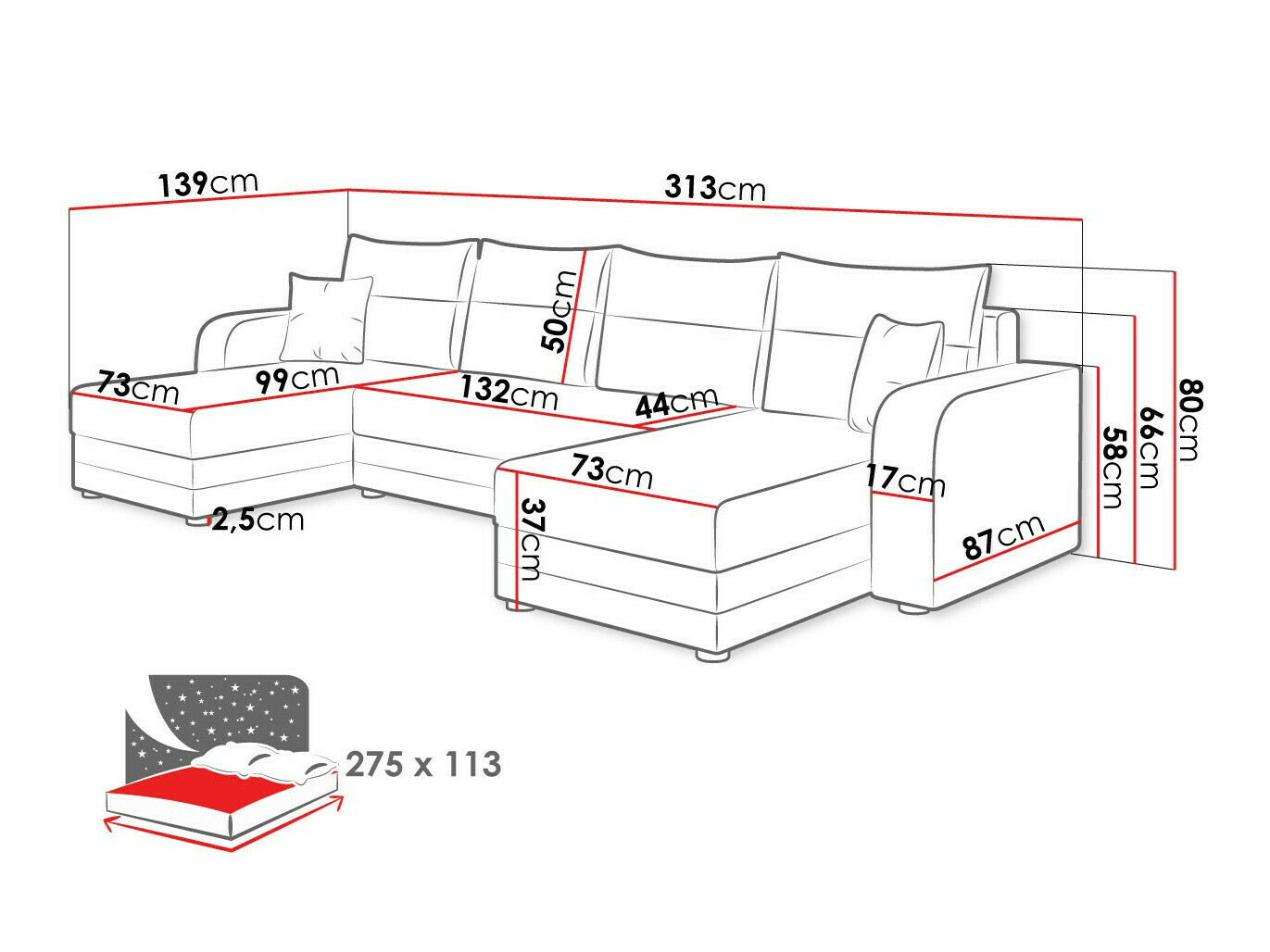 Hjørnesofa Comfivo Fortuna