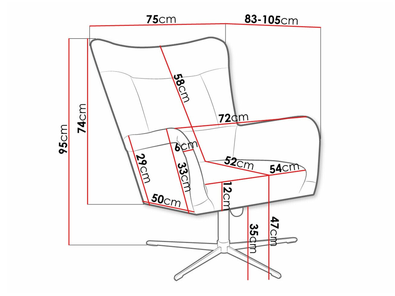 Lænestol Marana 100 (Velluto 16)
