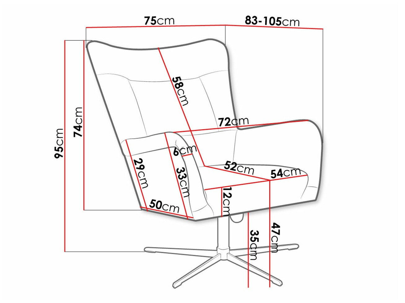 Lænestol Marana 100 (Velluto 20)