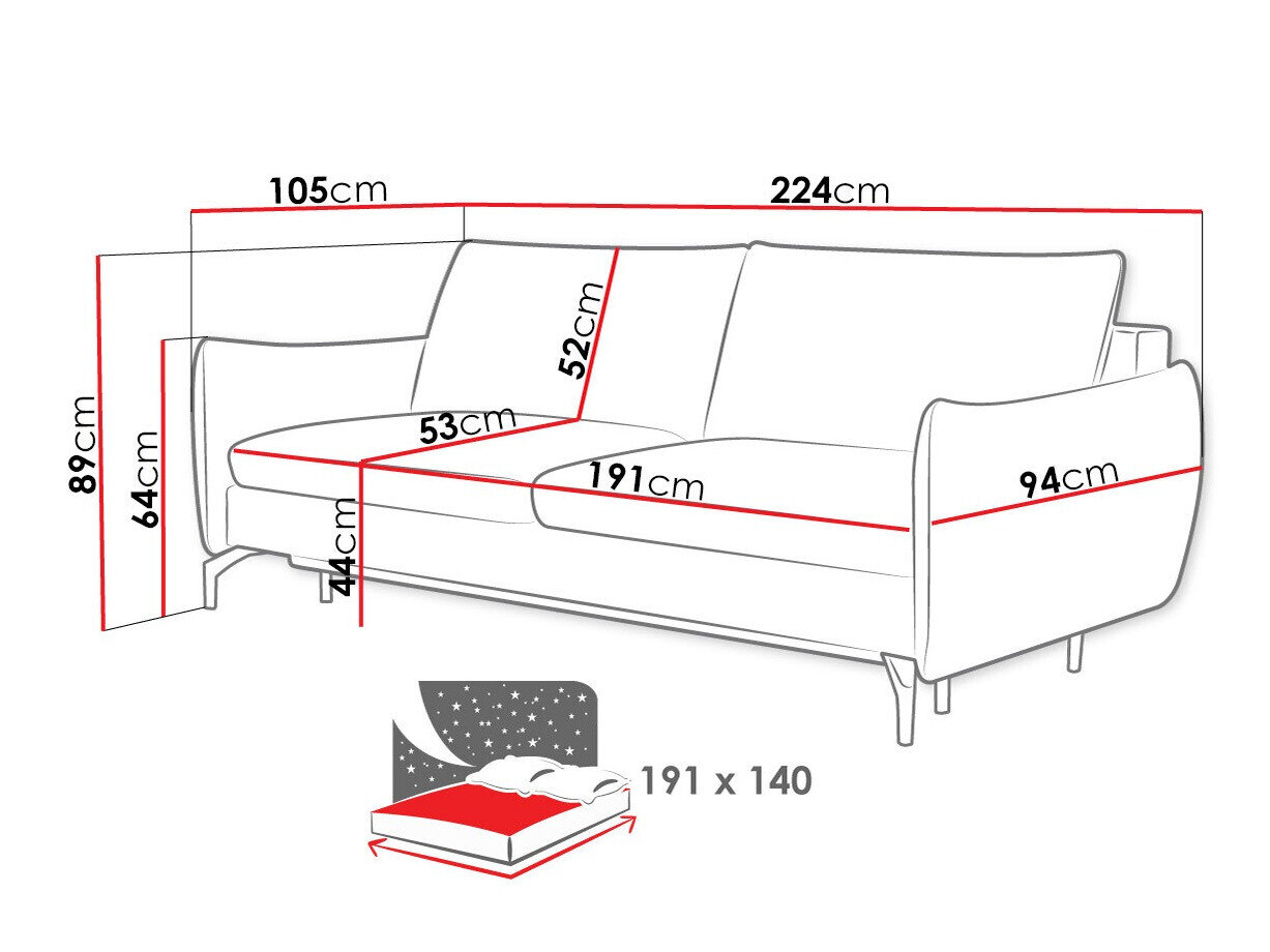 Sovesofa Lincoln 180 (Soro 90)