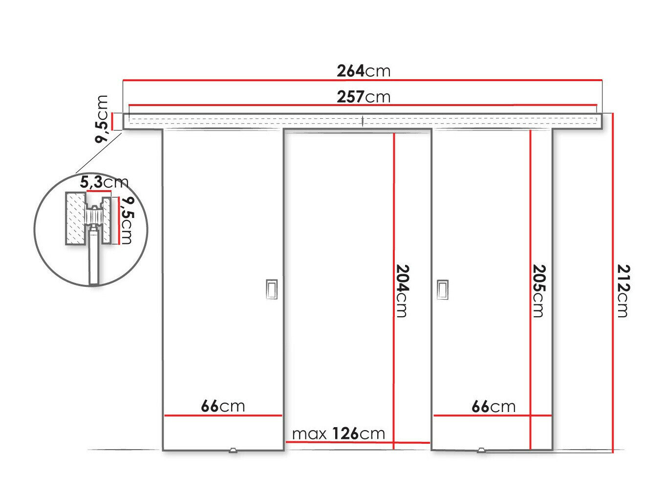 Skydedør Dover 198 (Craft egetræ)