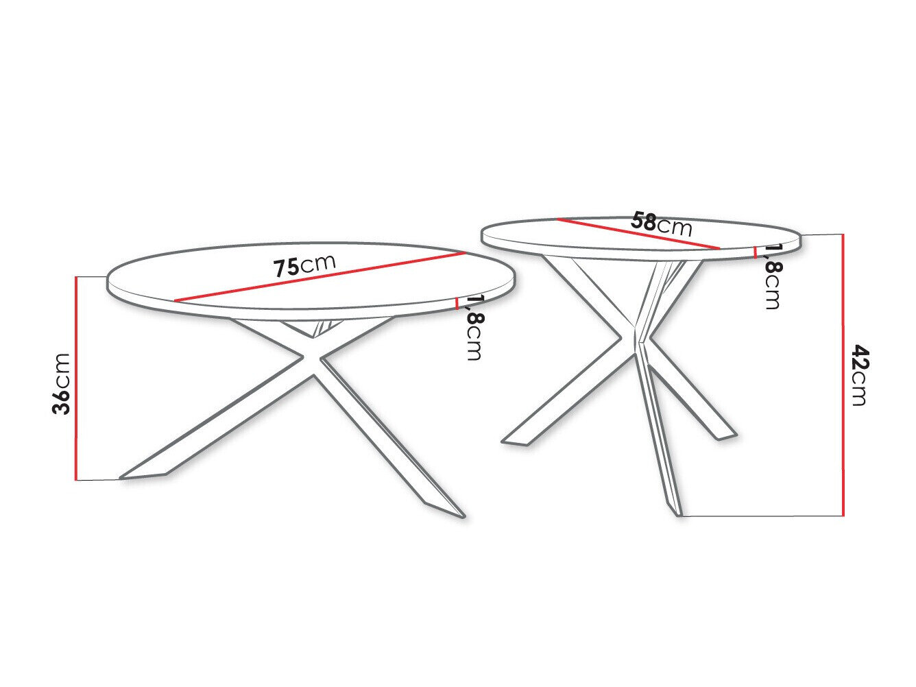 Sofabordssæt Oswego 108 (Hvid marmor + Sort)