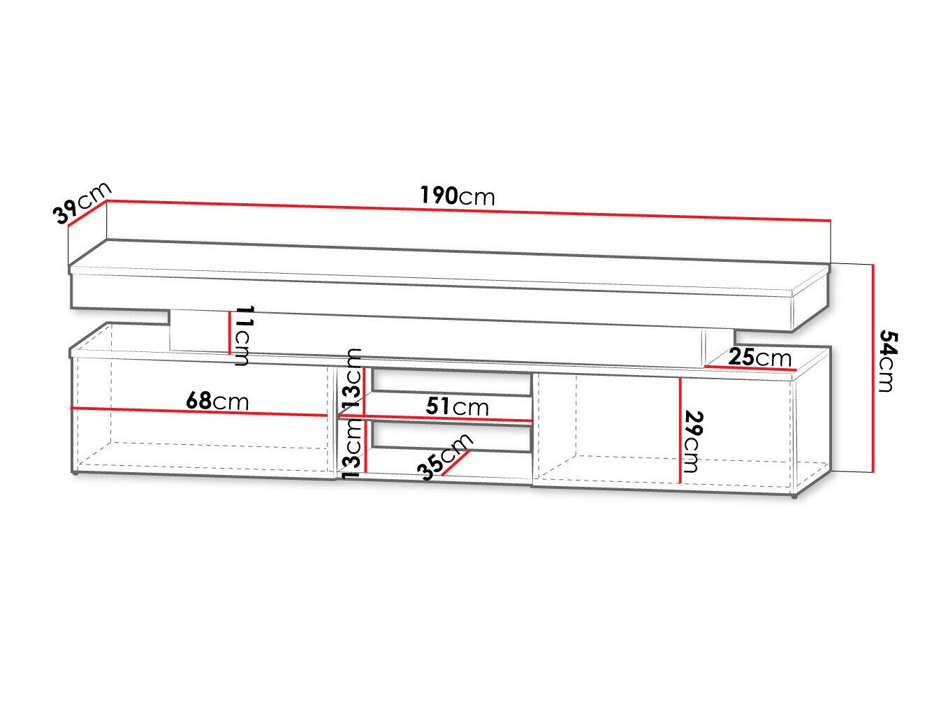 TV-bord Monfero 103 (Sort + Blank sort)