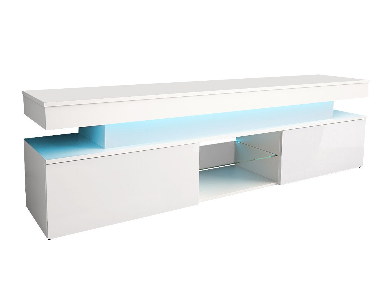 TV-bord Monfero (Hvid + Glansfuld hvid)