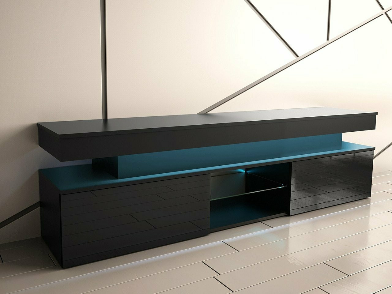 TV-bord Monfero (Sort + Blank sort)