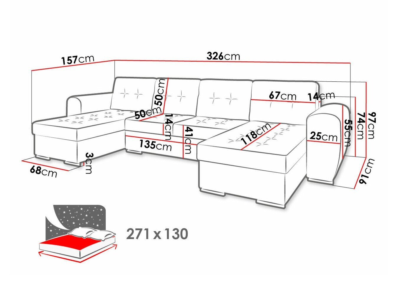 Hjørnesofa Arvada 117 (Monolith 04)