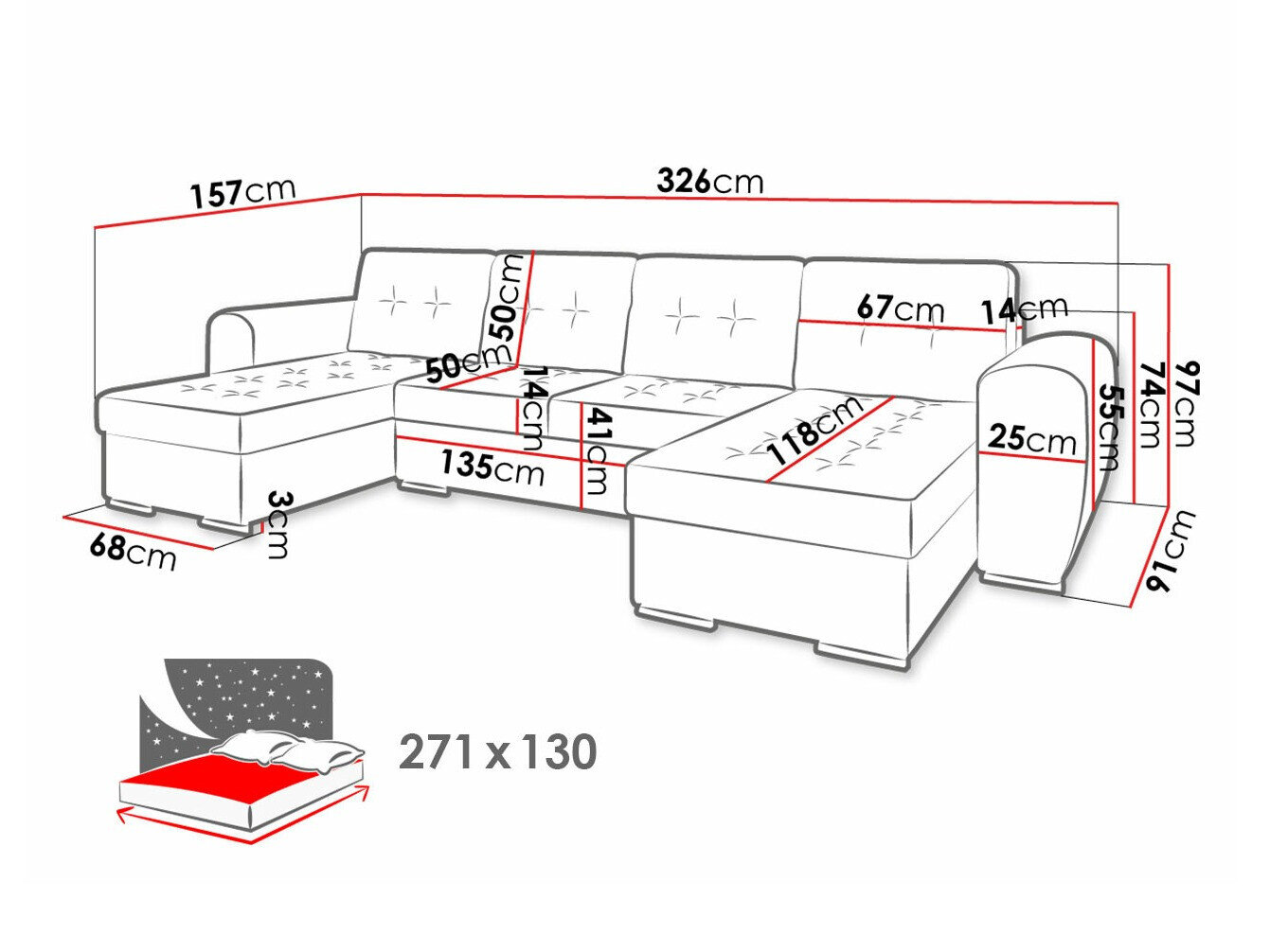 Hjørnesofa Arvada 117 (Monolith 48)