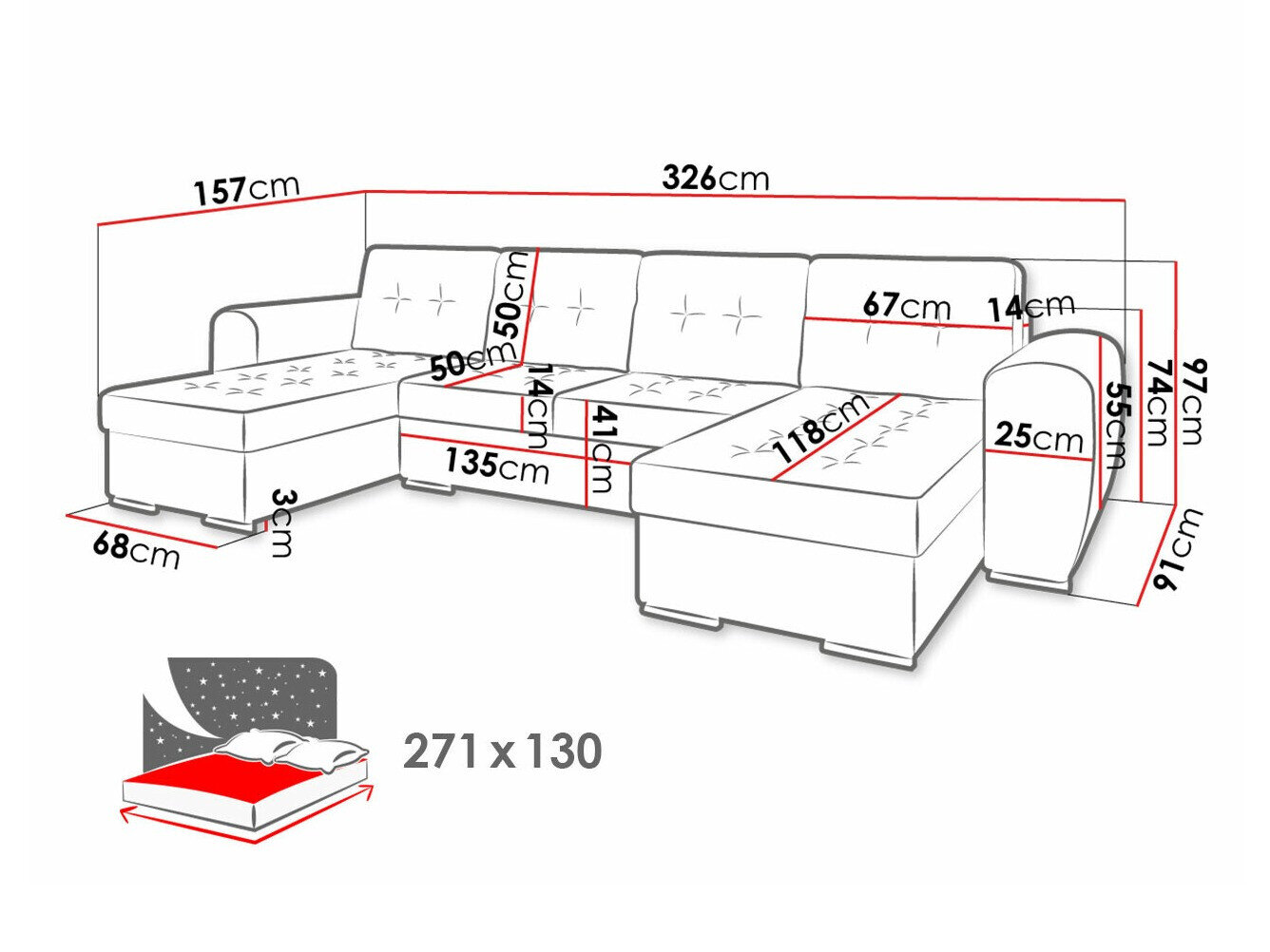 Hjørnesofa Arvada 117 (Monolith 85)