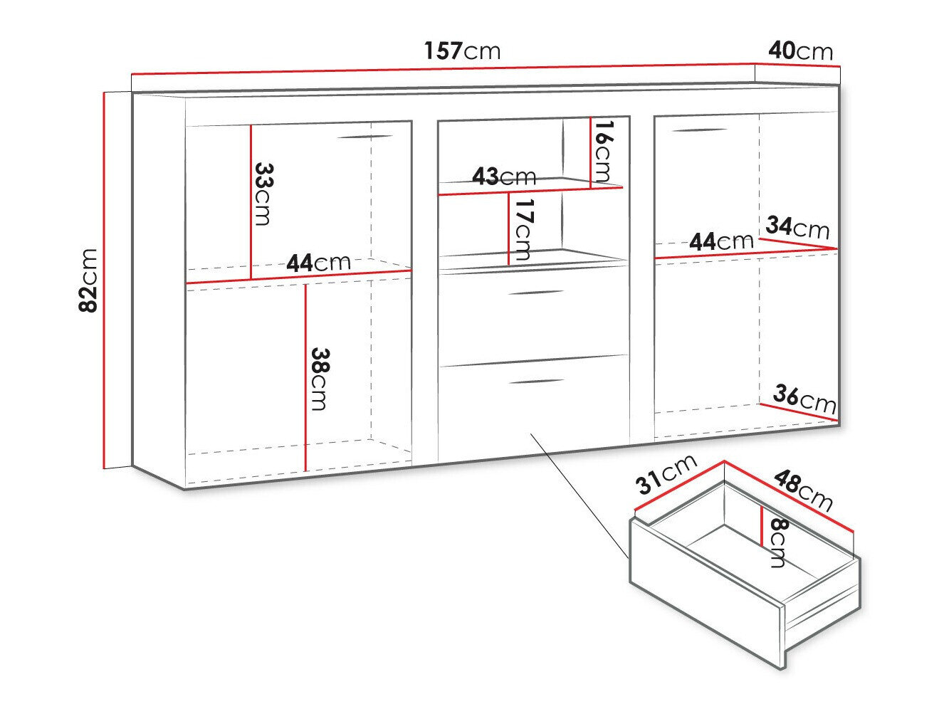 Kommode Tucson 104 (Sonoma eg)