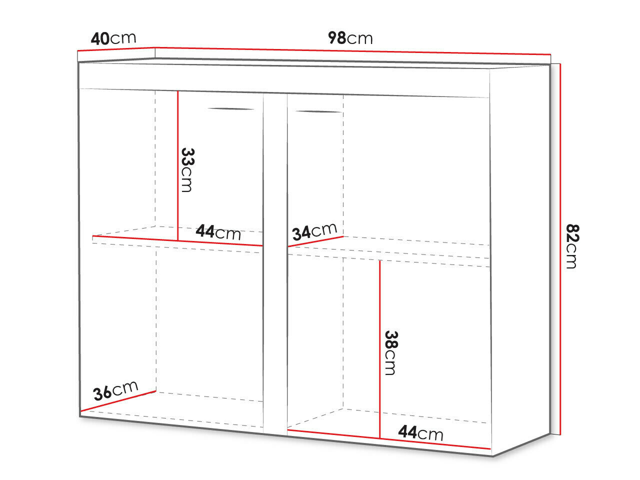 Skænk Tucson 120 (Hvid + Beton)