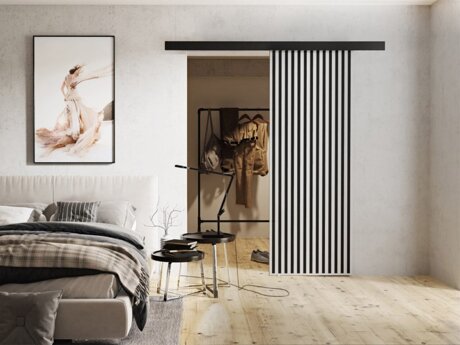 Skydedør Dover 201 (Hvid + Sort)