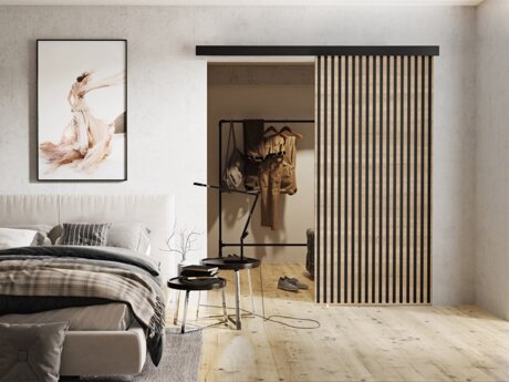 Skydedør Dover 203 (Sonoma eg + Sort)