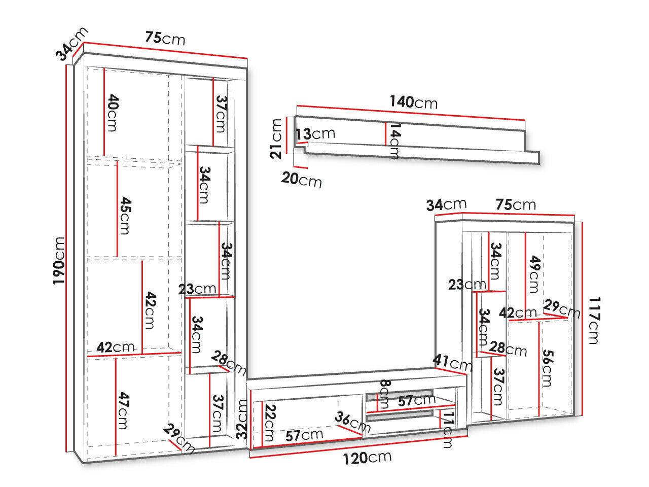 Stuemøbelsæt Tucson 103 (Lefkas eg)