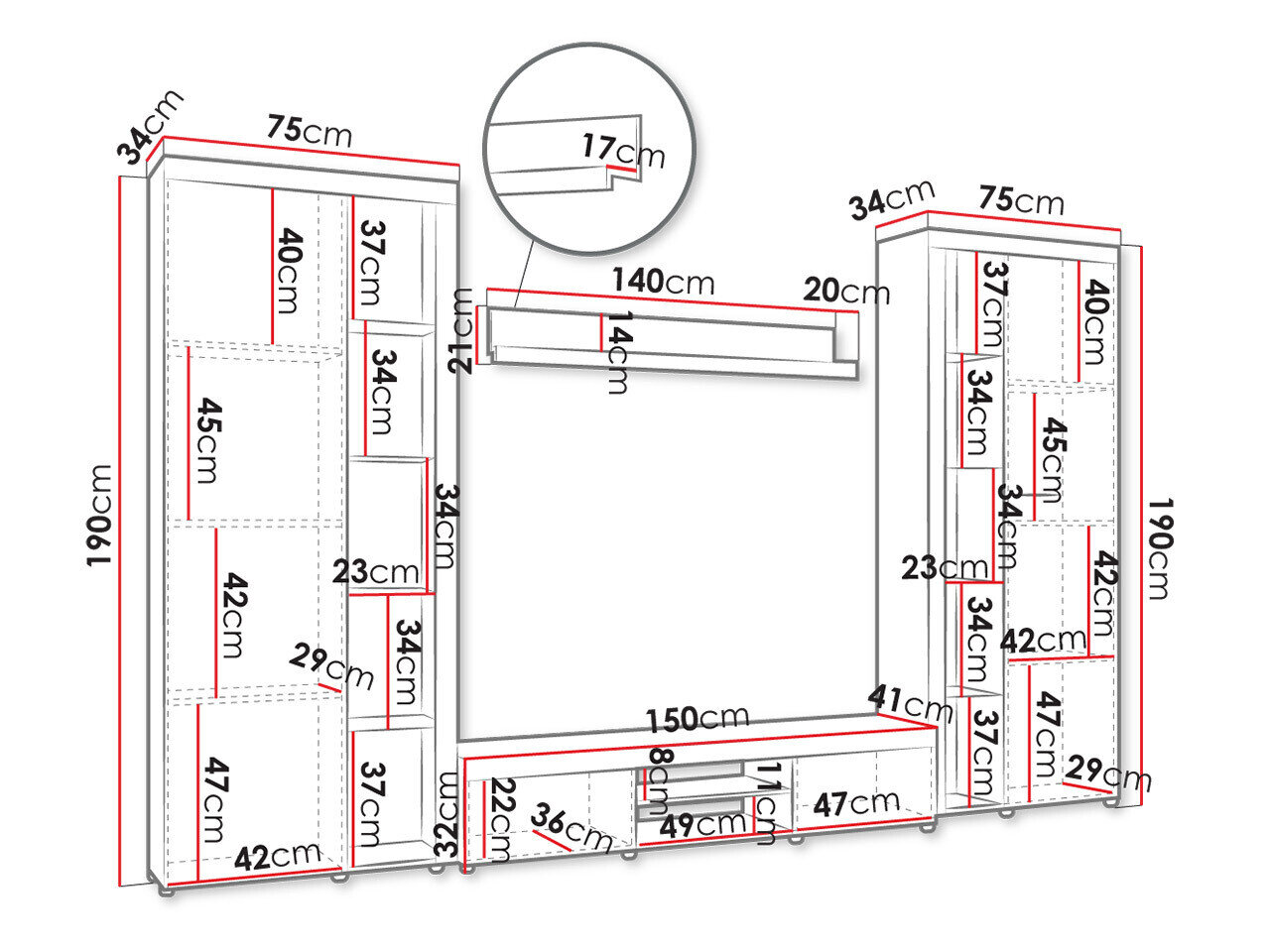 Stuemøbelsæt Tucson 107 (Lefkas eg)
