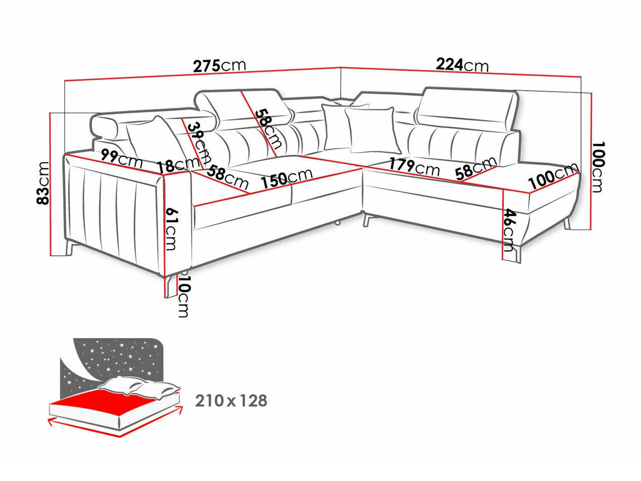 Hjørnesofa Sarasota 147 (Mono 235 + Botanical 36)