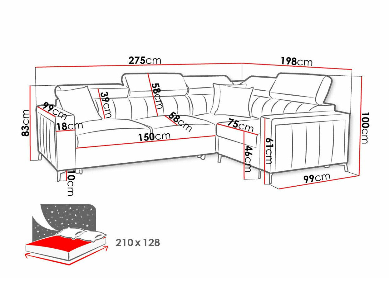 Hjørnesofa Sarasota 149 (Mono 235 + Botanical 36)